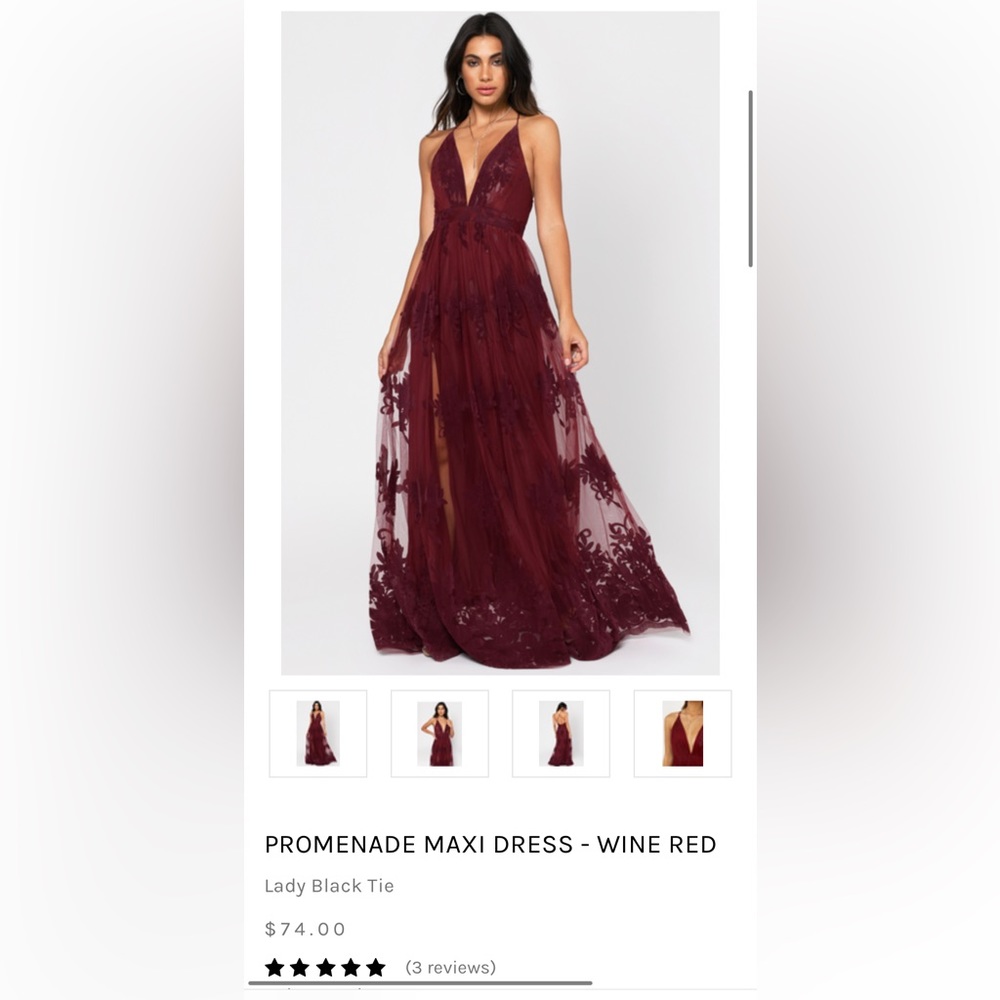 PROMENADE MAXI DRESS - WINE RED vici / lady black tie / LUXEL